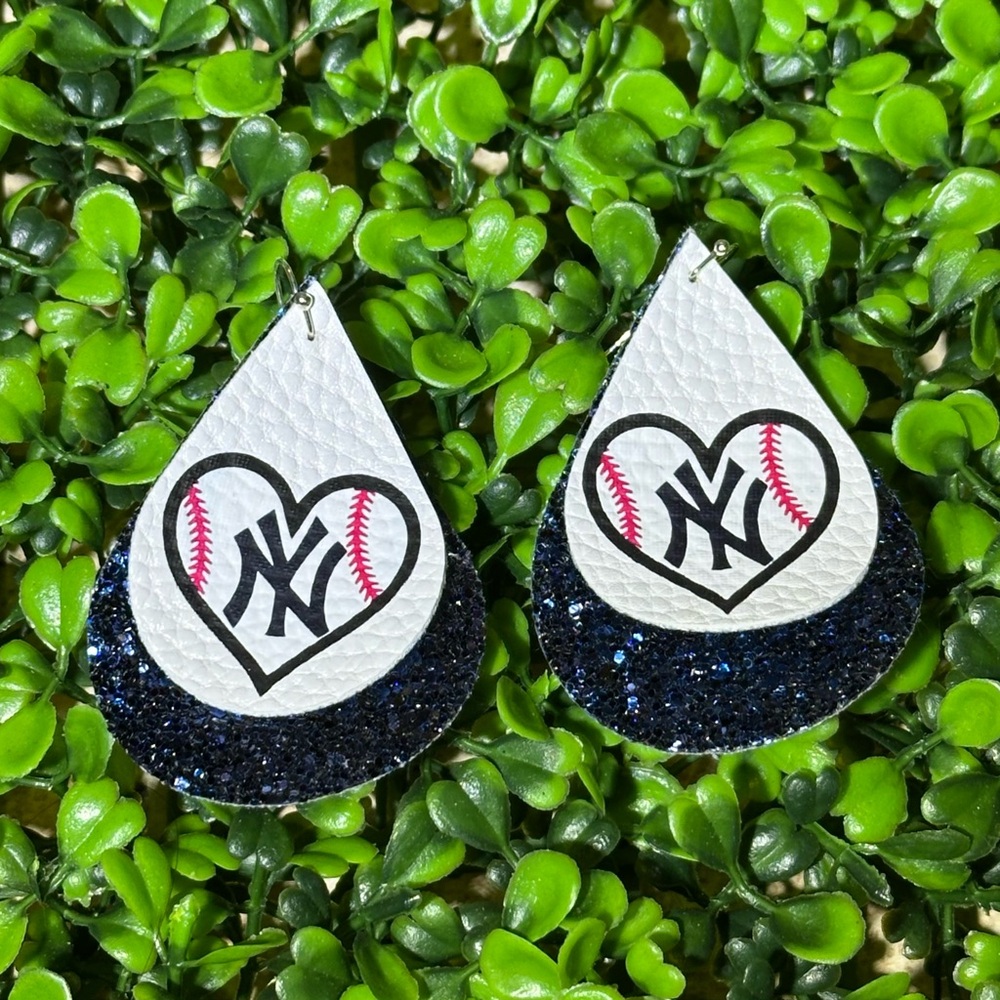 New York Yankees Baseball faux leather earrings